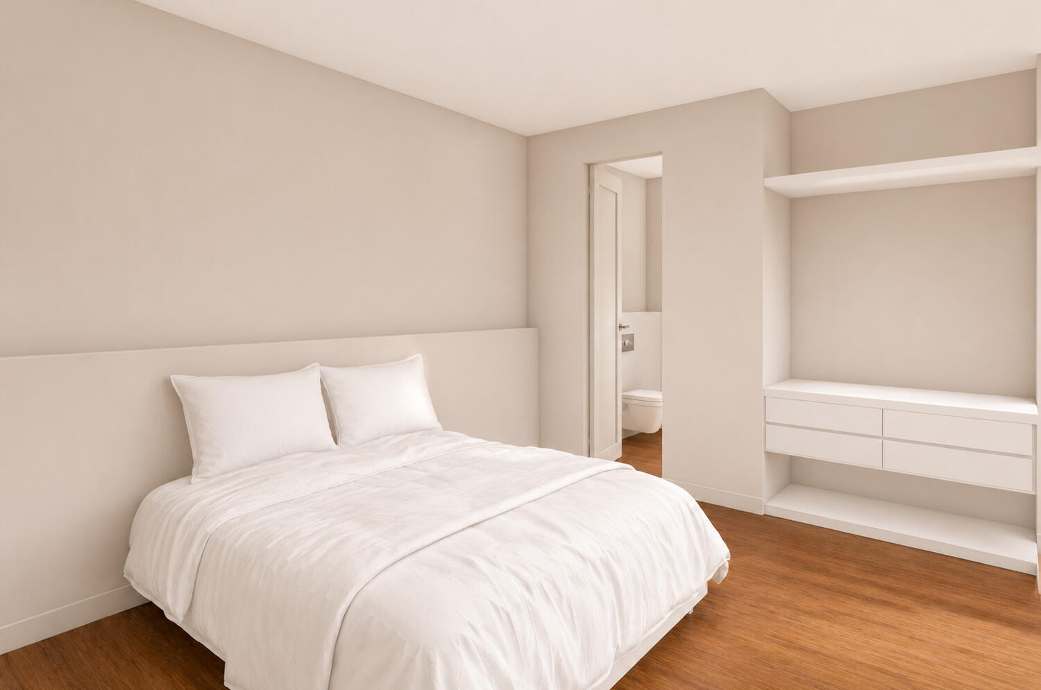 Bedroom, neutral scheme