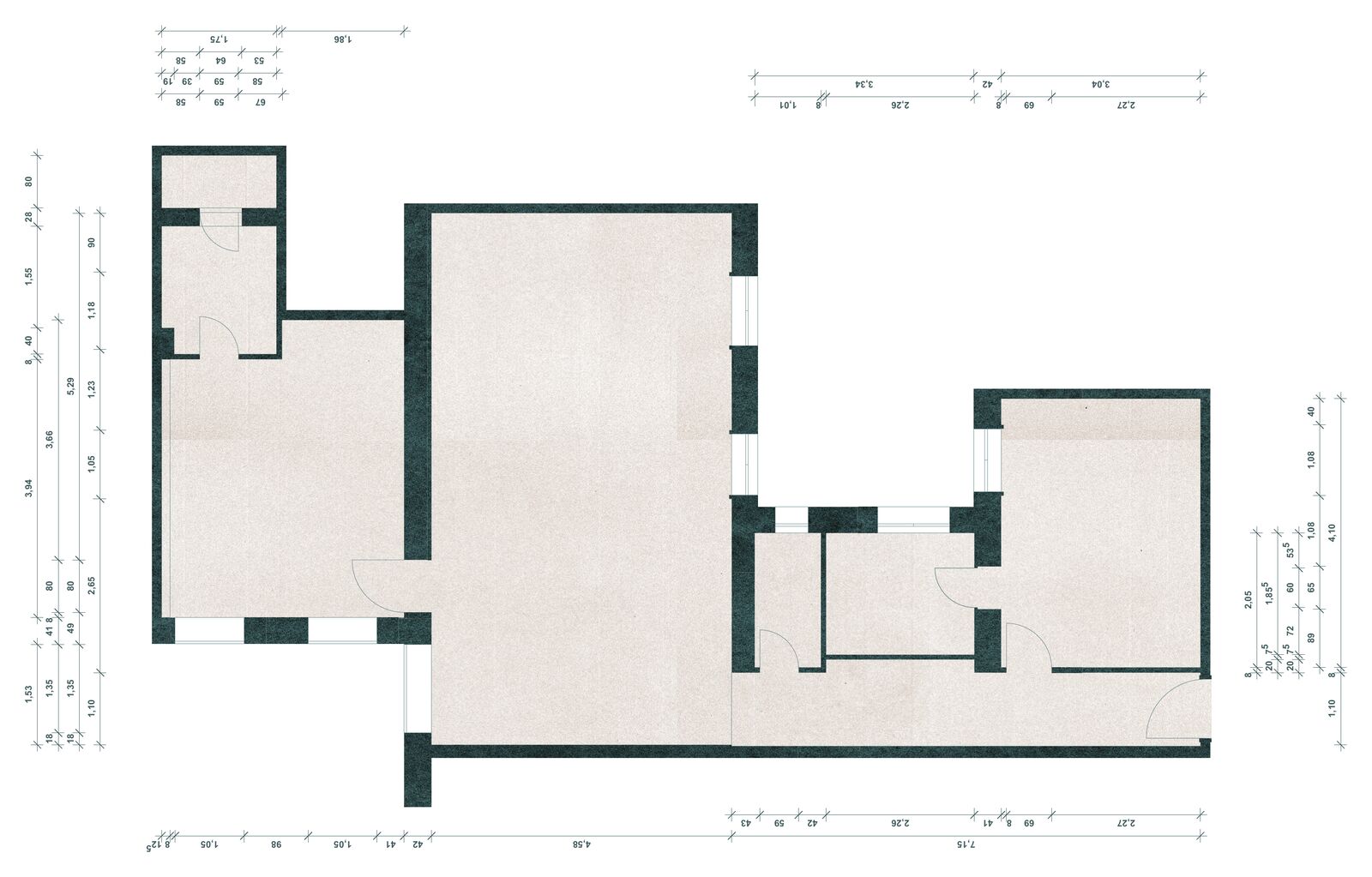 Existing floor plan at 1:100