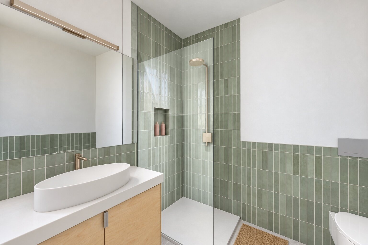 Bathroom A, with shower
