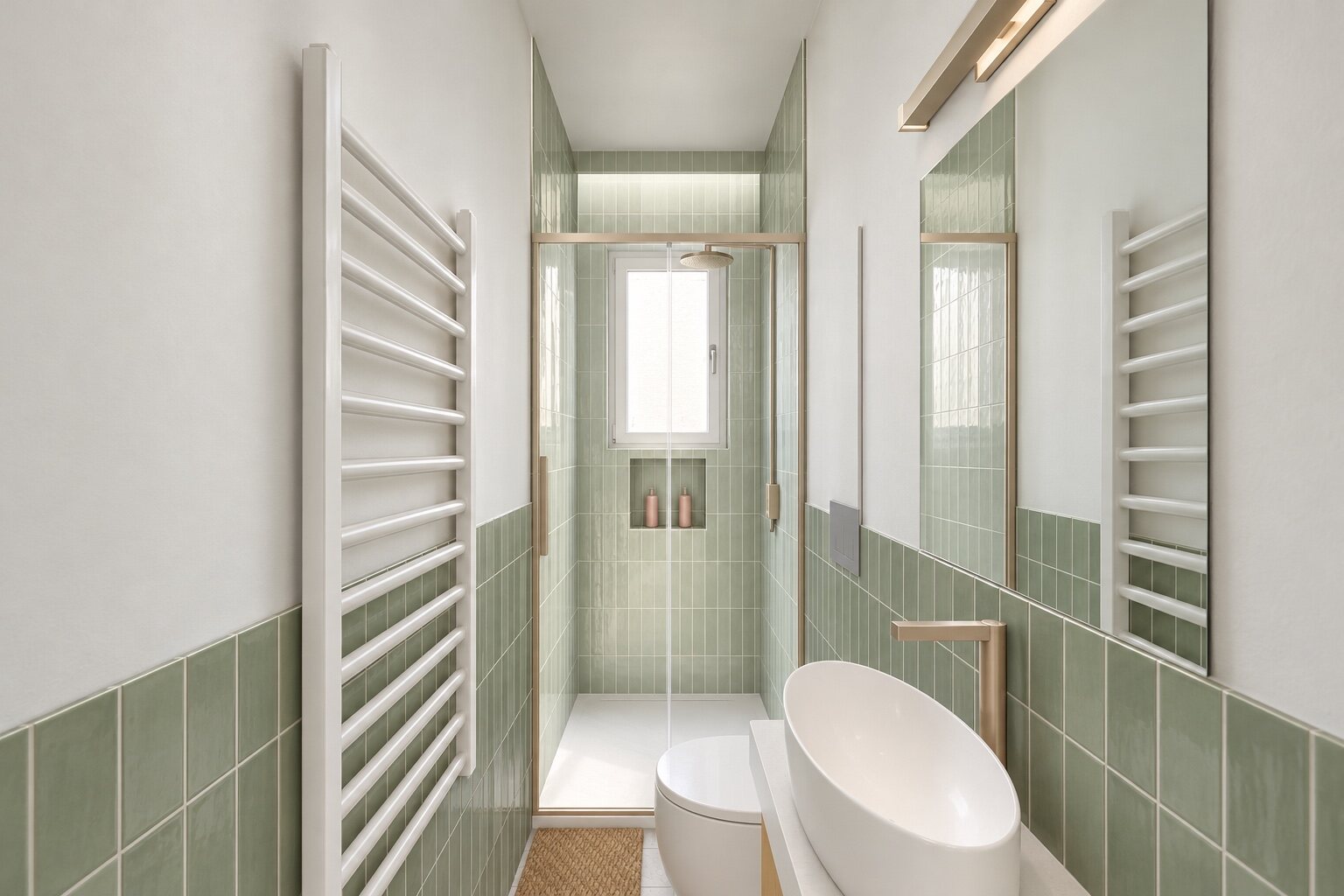 Small bathroom, with shower