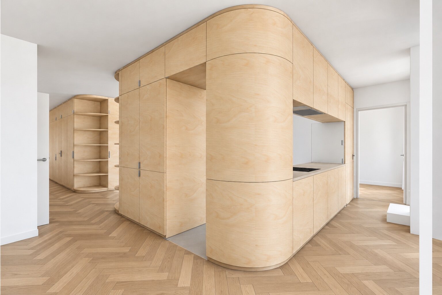 Entrance to the kitchen from the east corridor