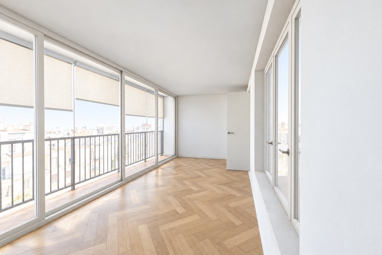 Covered terrace, a glazed gallery beside the living room