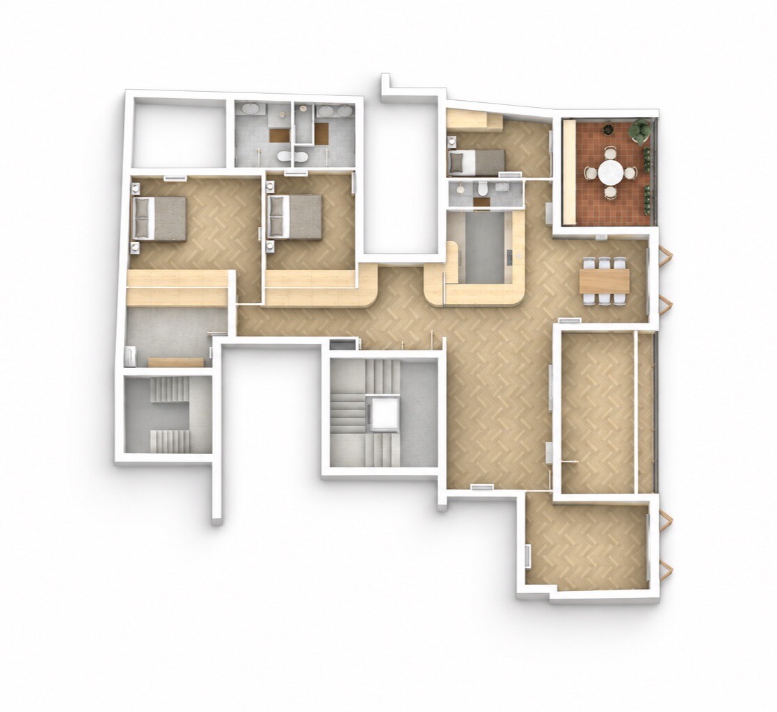 The dwelling from above, without its ceiling