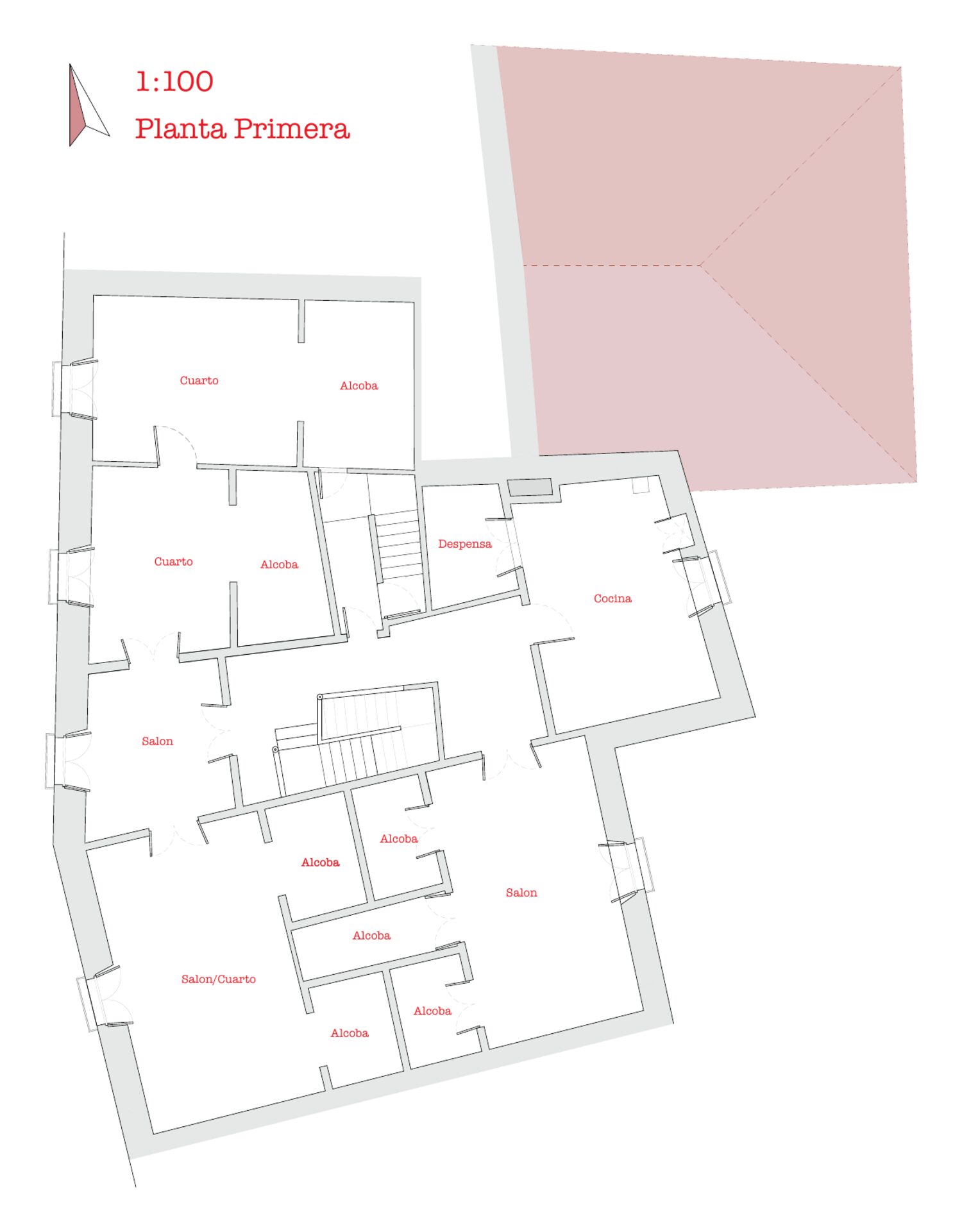 First floor as found, 1:100