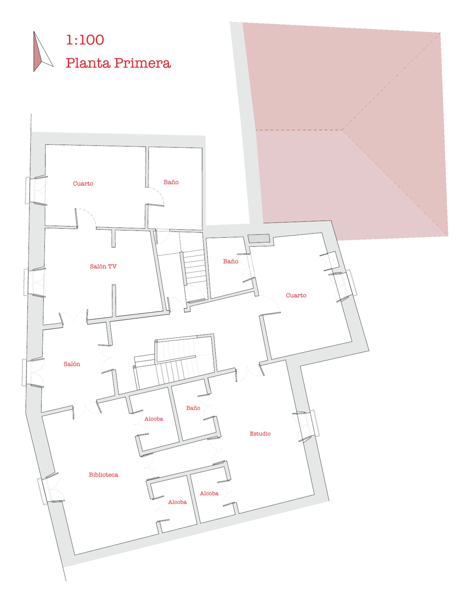 First floor as proposed, 1:100