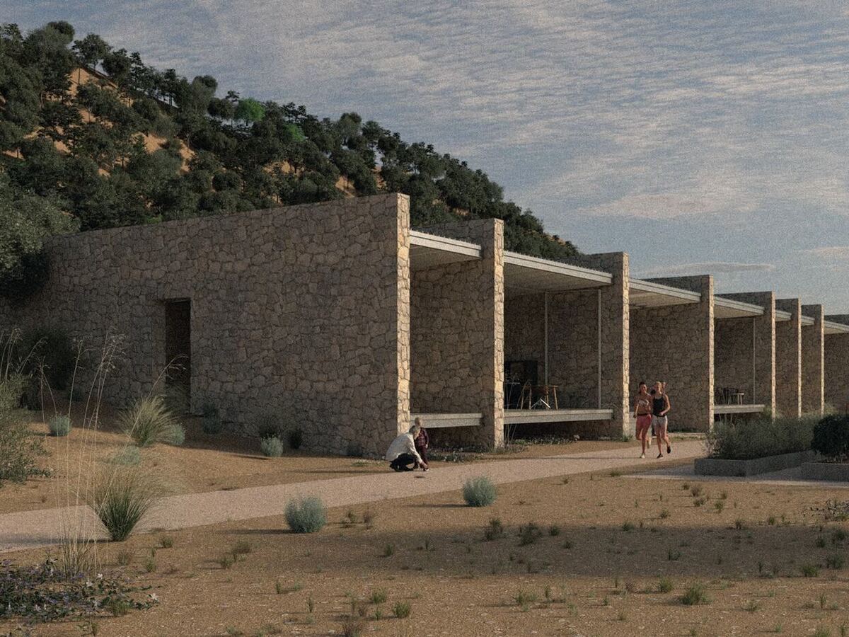 The community building along the tree nursery