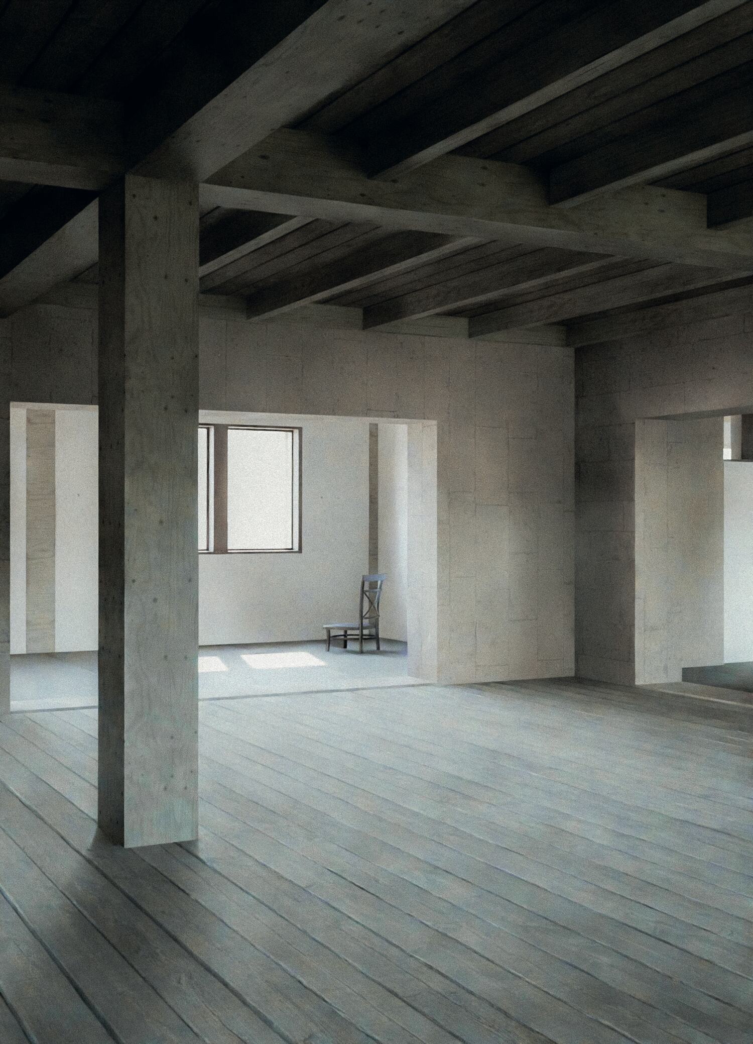 An apartment before the residents build it out