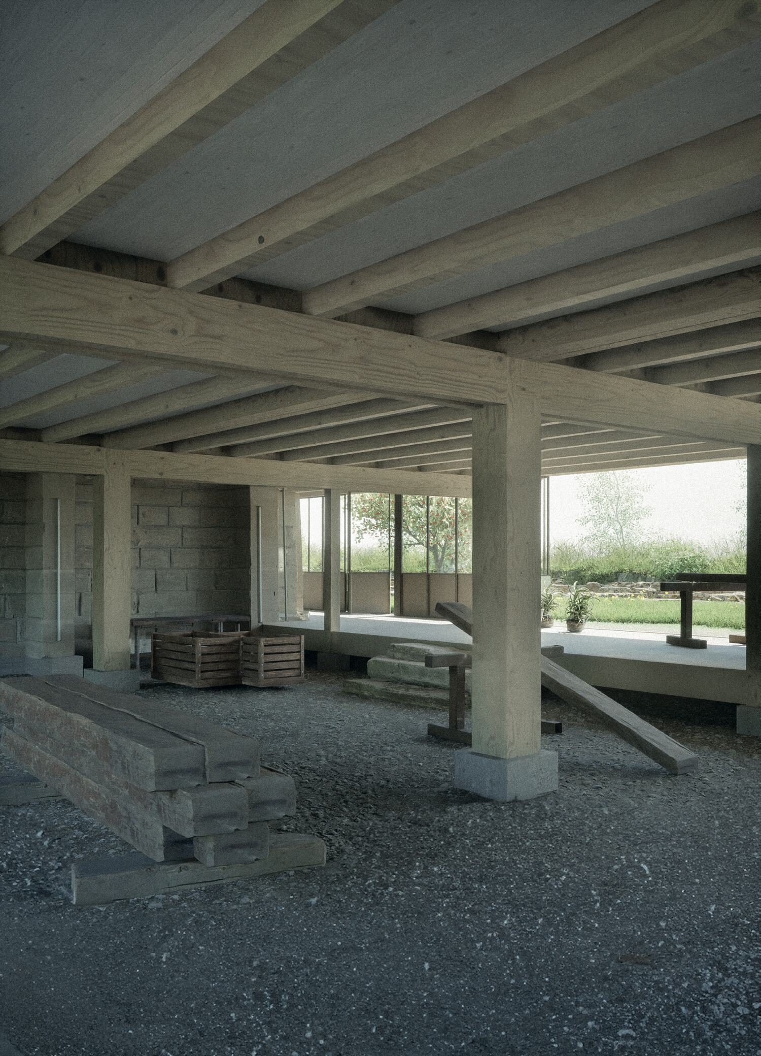 The open ground floor