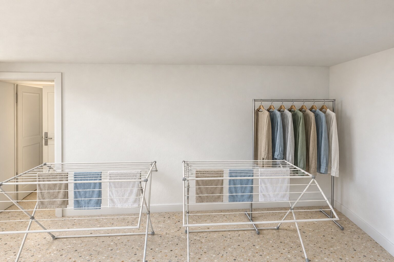 Laundry, drying at the door wall