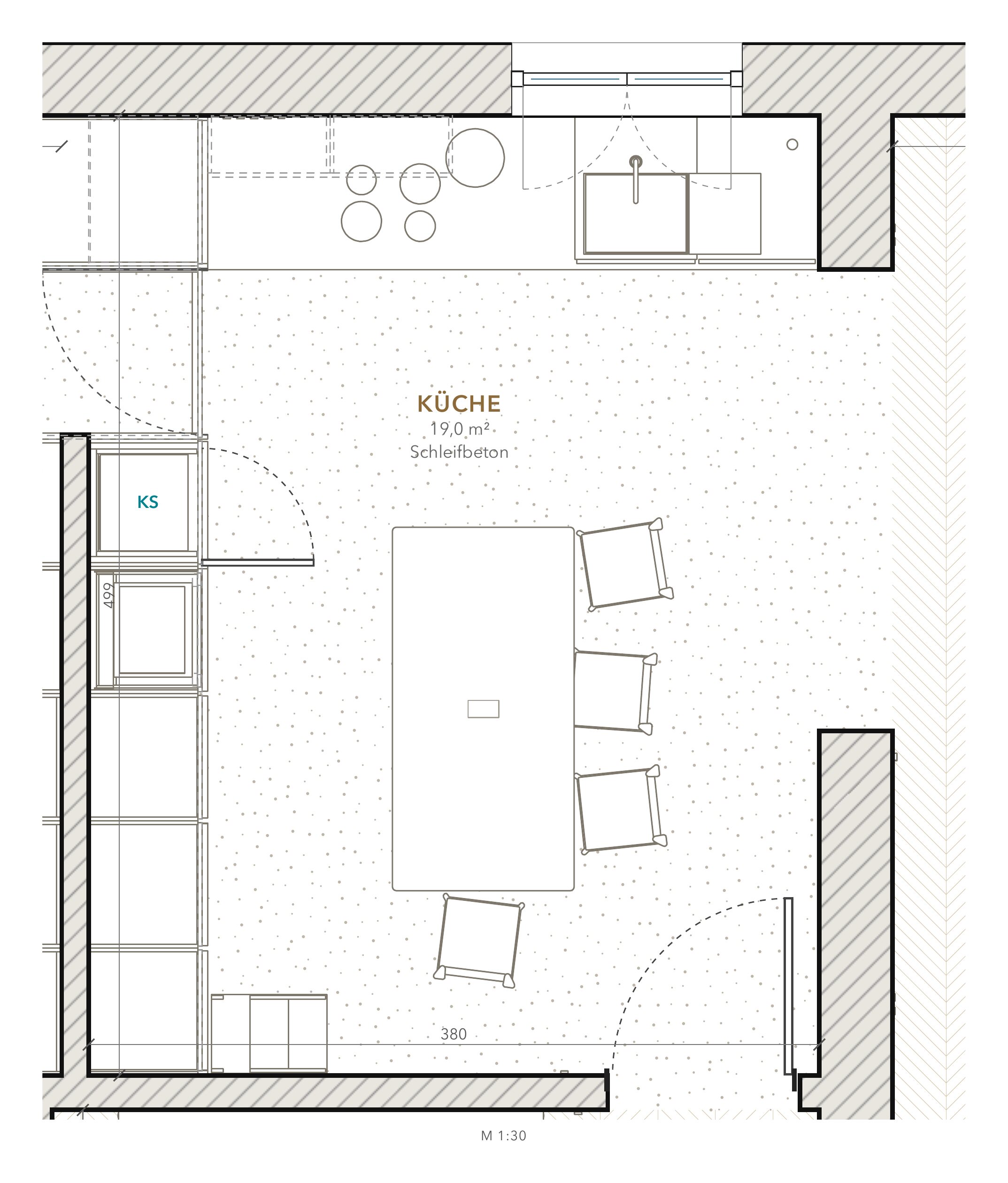 Kitchen plan, 1:20