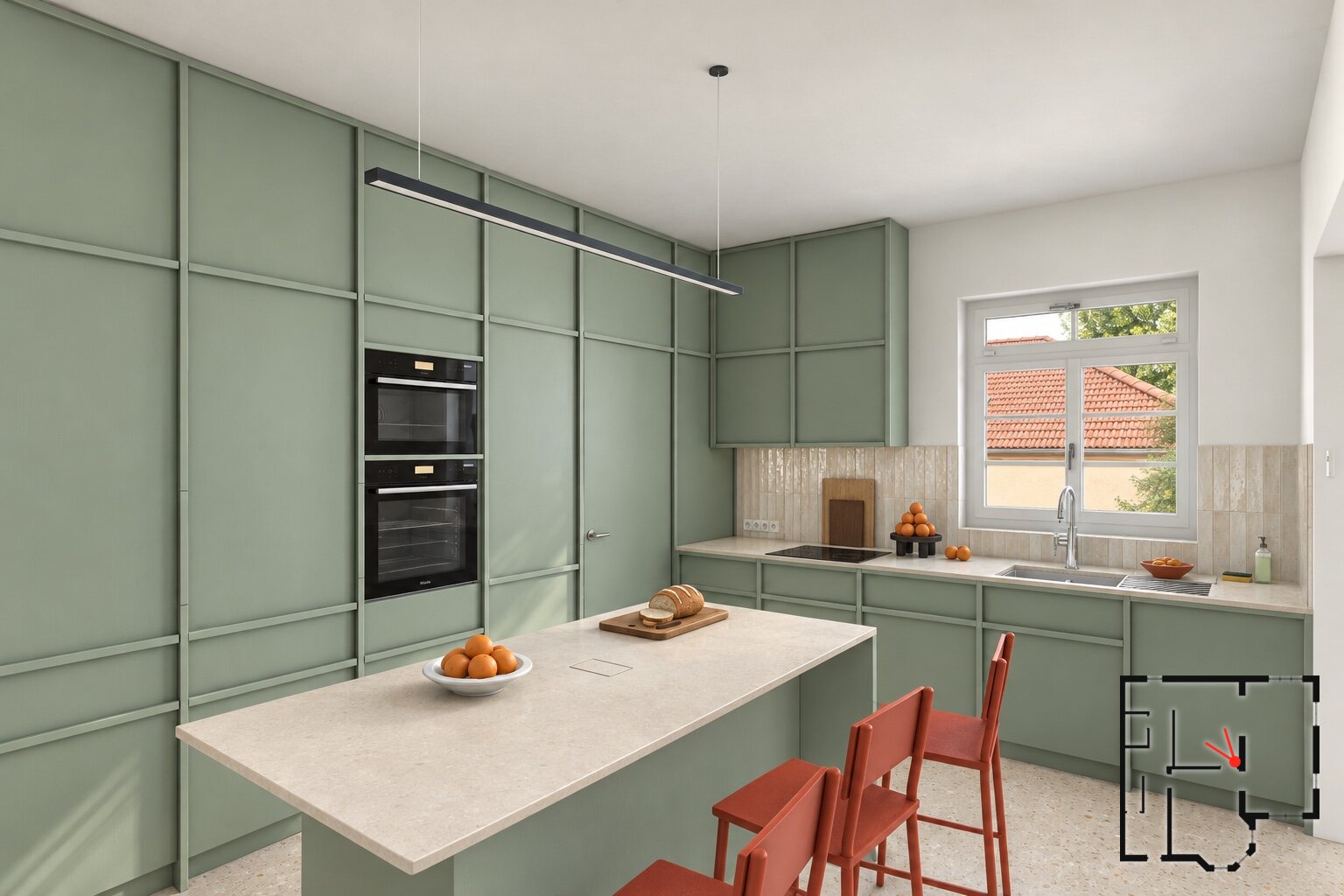 Kitchen from the salon