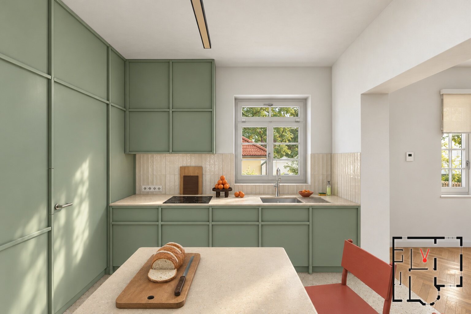 Kitchen run at the window