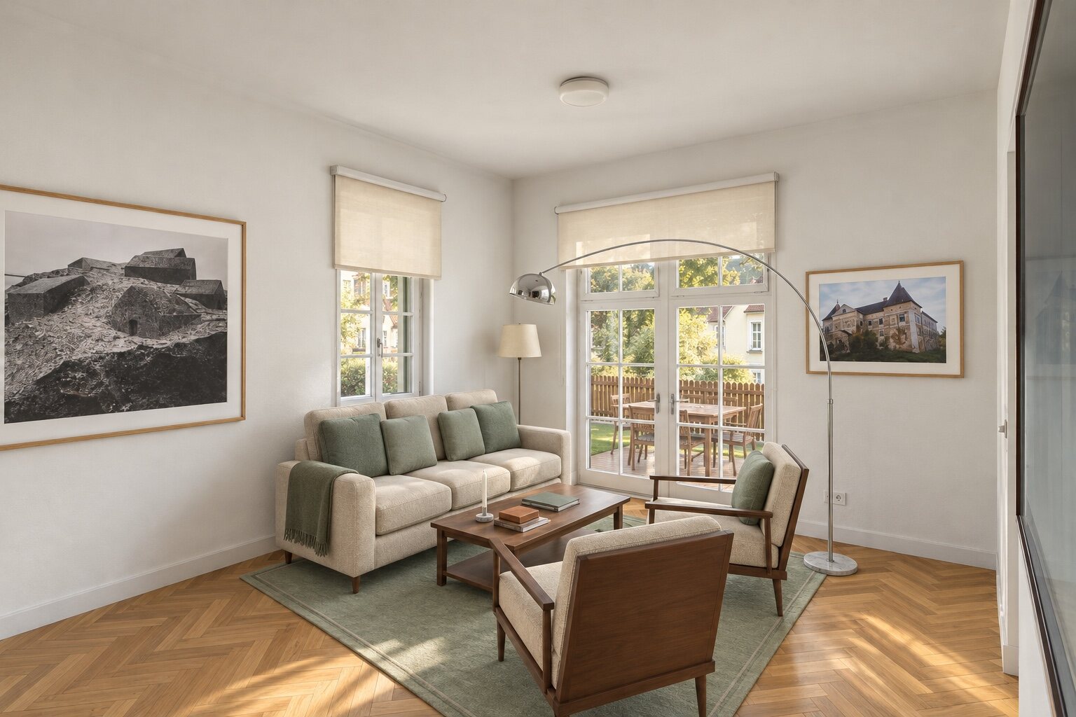 Small salon, with suggested furniture