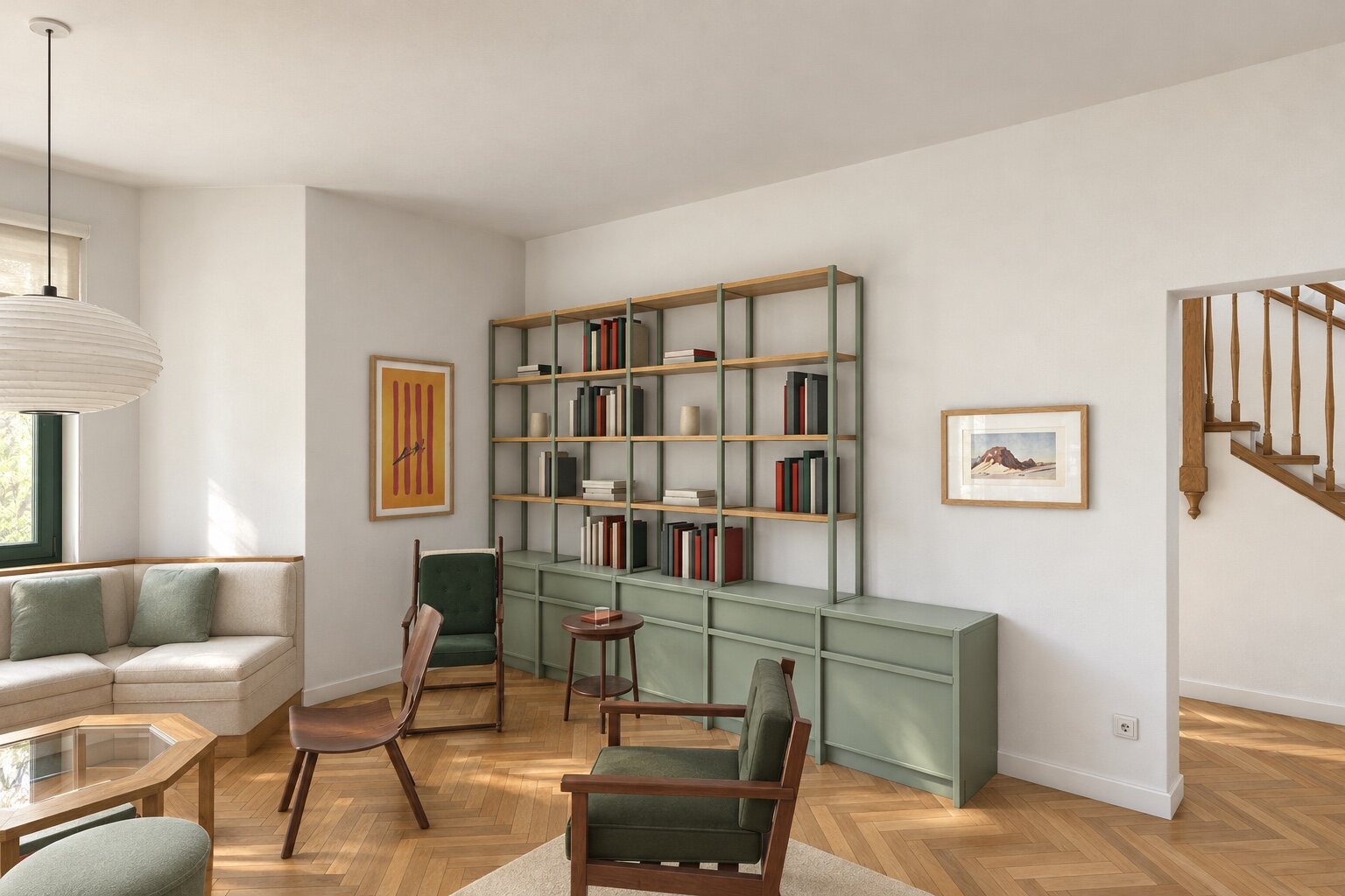 Library, with suggested furniture