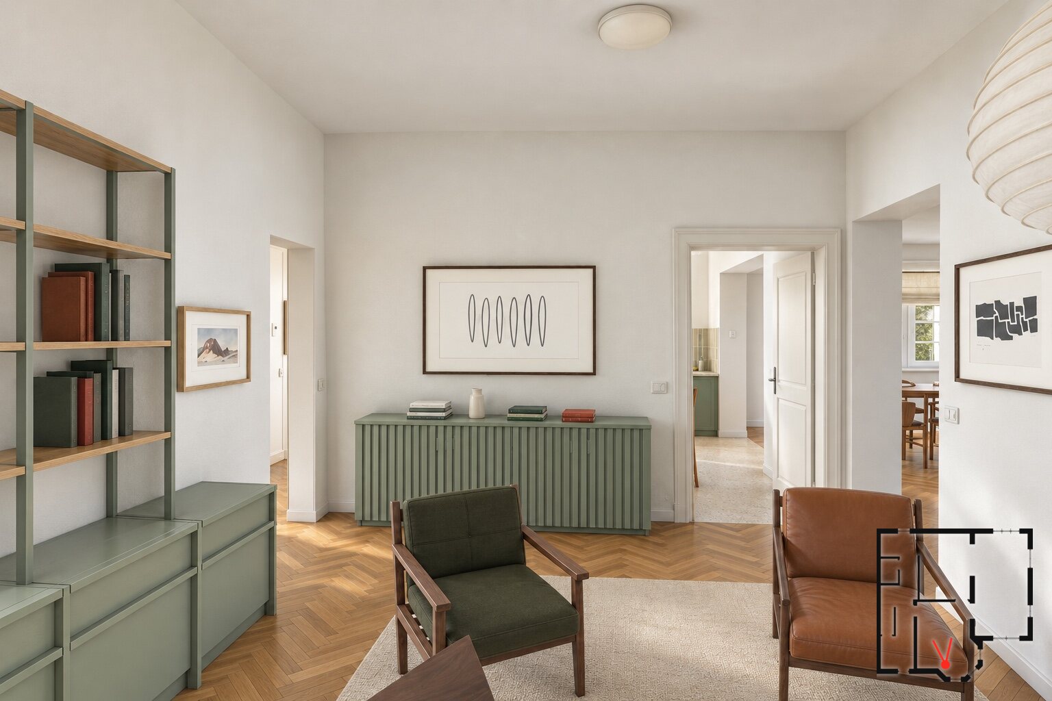 Large salon, sideboard