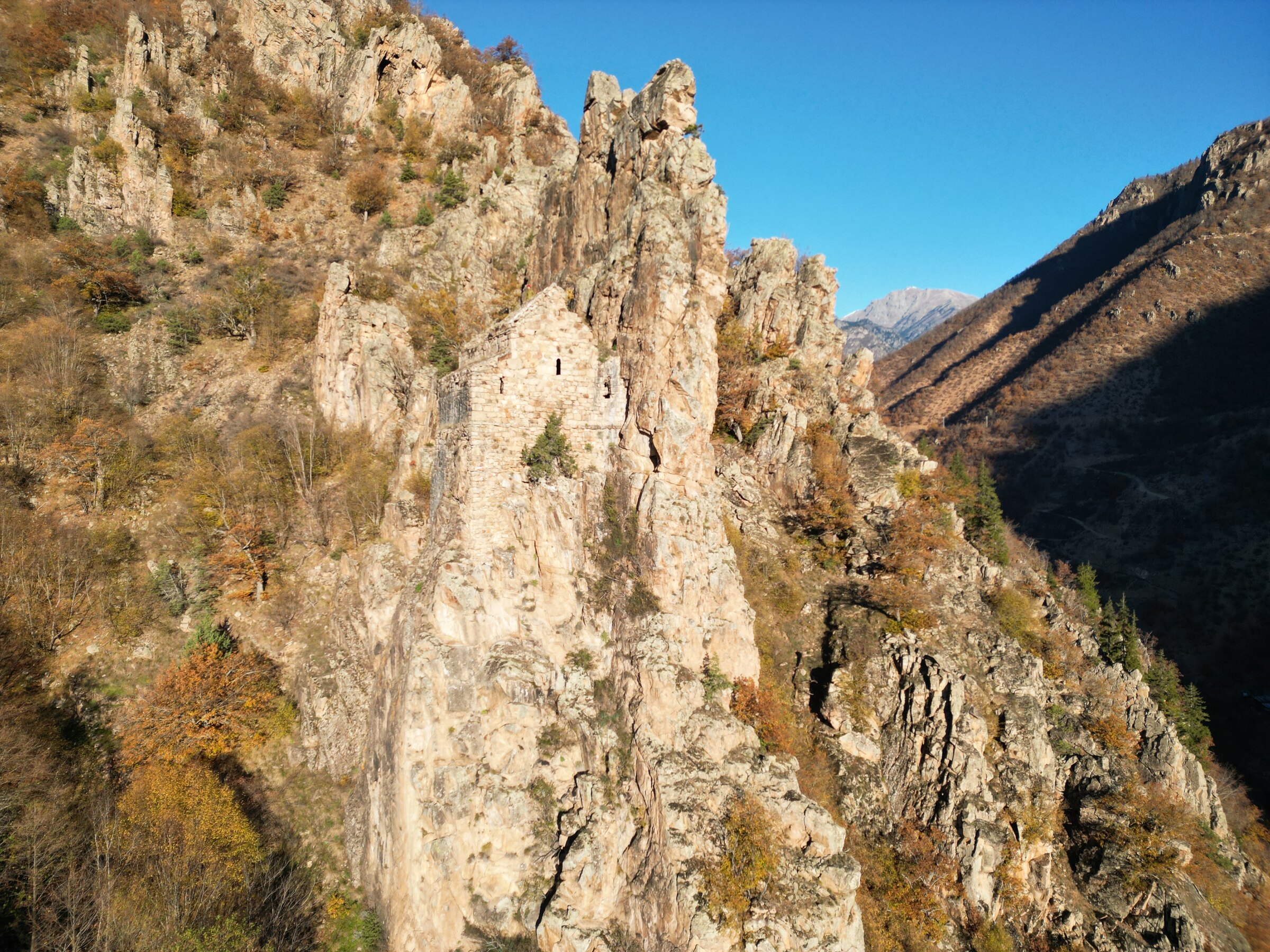 The church among the rocks, from the air