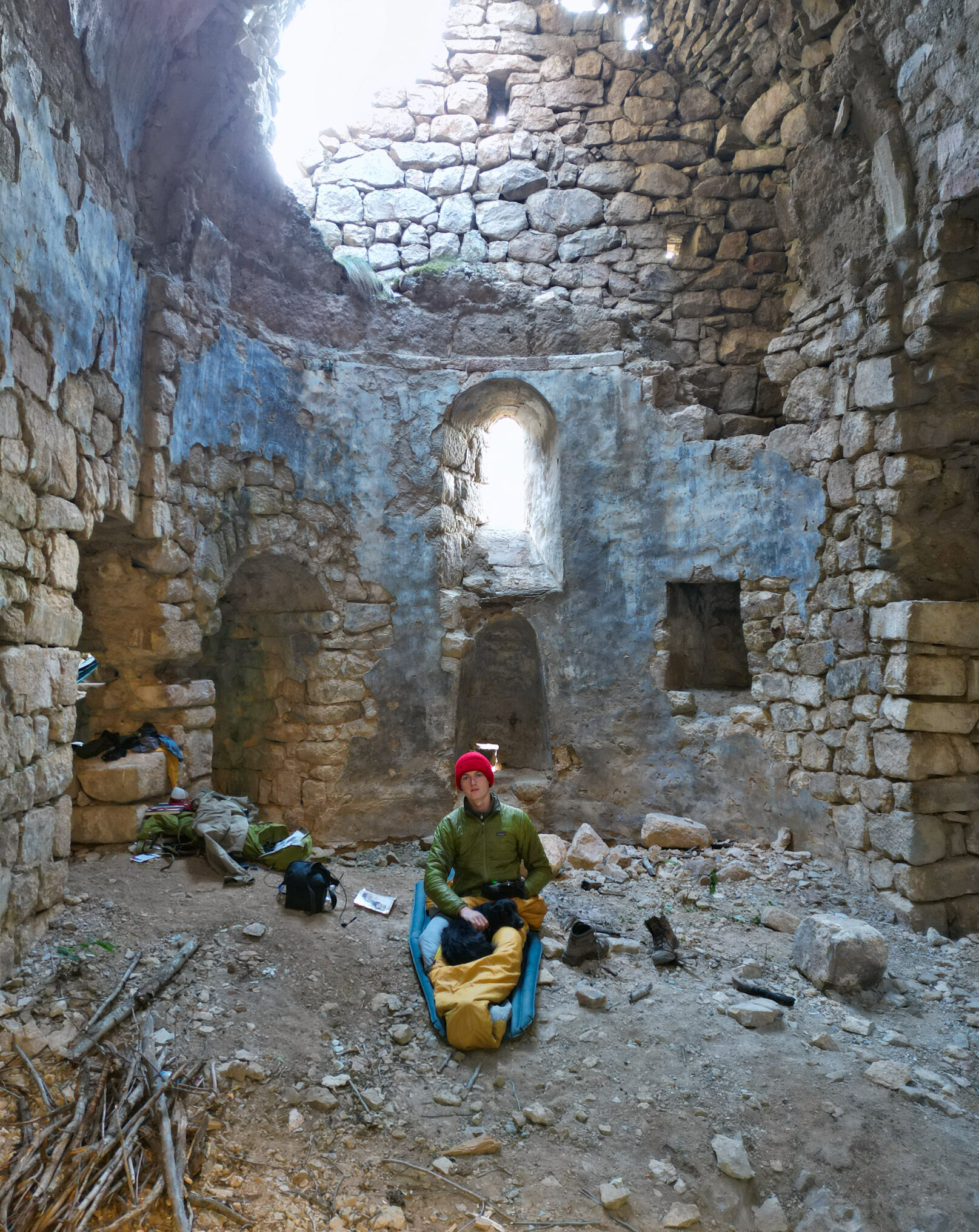 Inside the church, towards the apse. Camp, November 2025